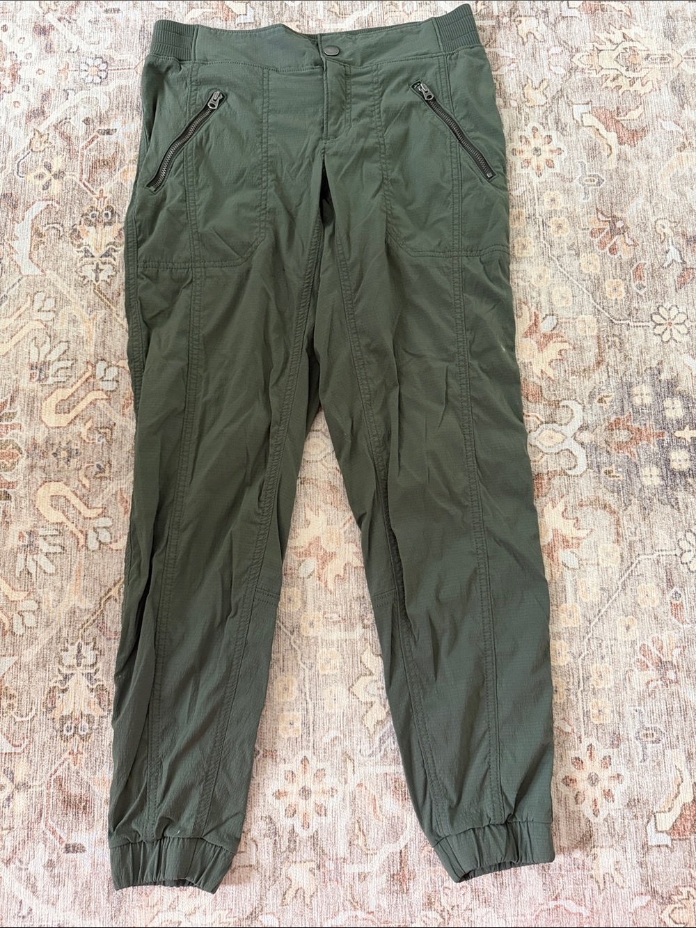 Athleta Olive Green Zip-Pocket Performance Hiking Outdoor Pants